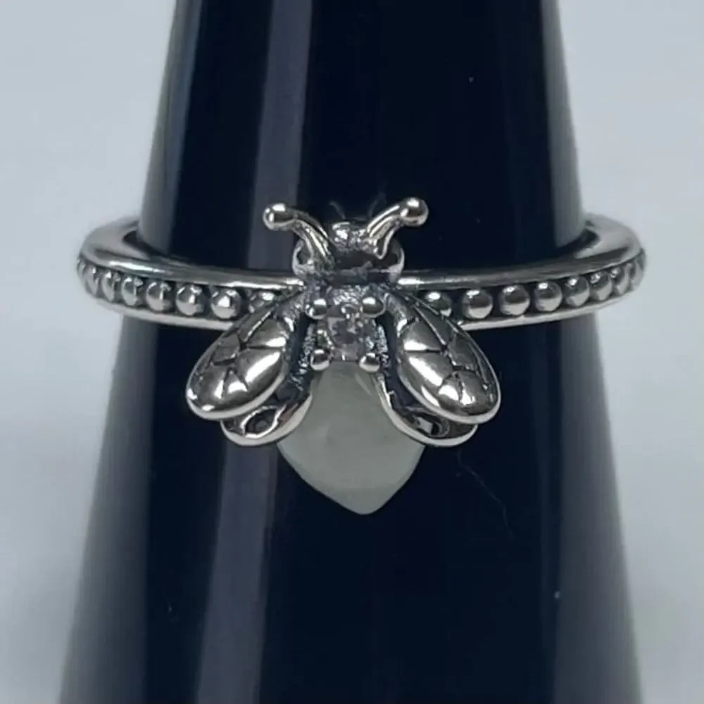 Glow In The Dark You Light Up My Life Stainless Steel Firefly Ring ~ Size 8